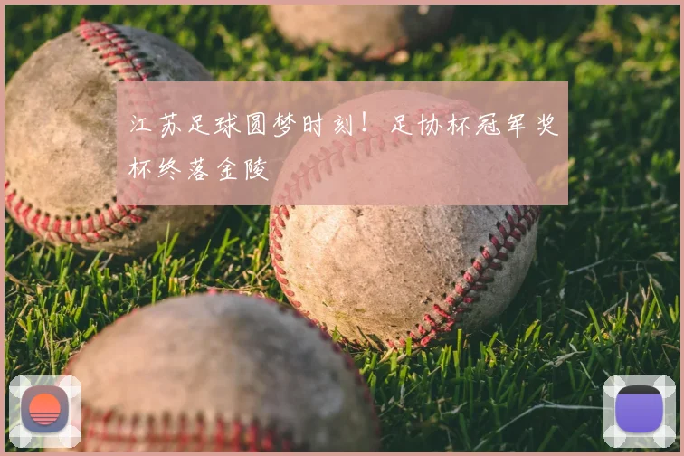 江苏足球圆梦时刻！足协杯冠军奖杯终落金陵